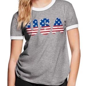 PINK Victoria Secret grey USA short sleeve tee